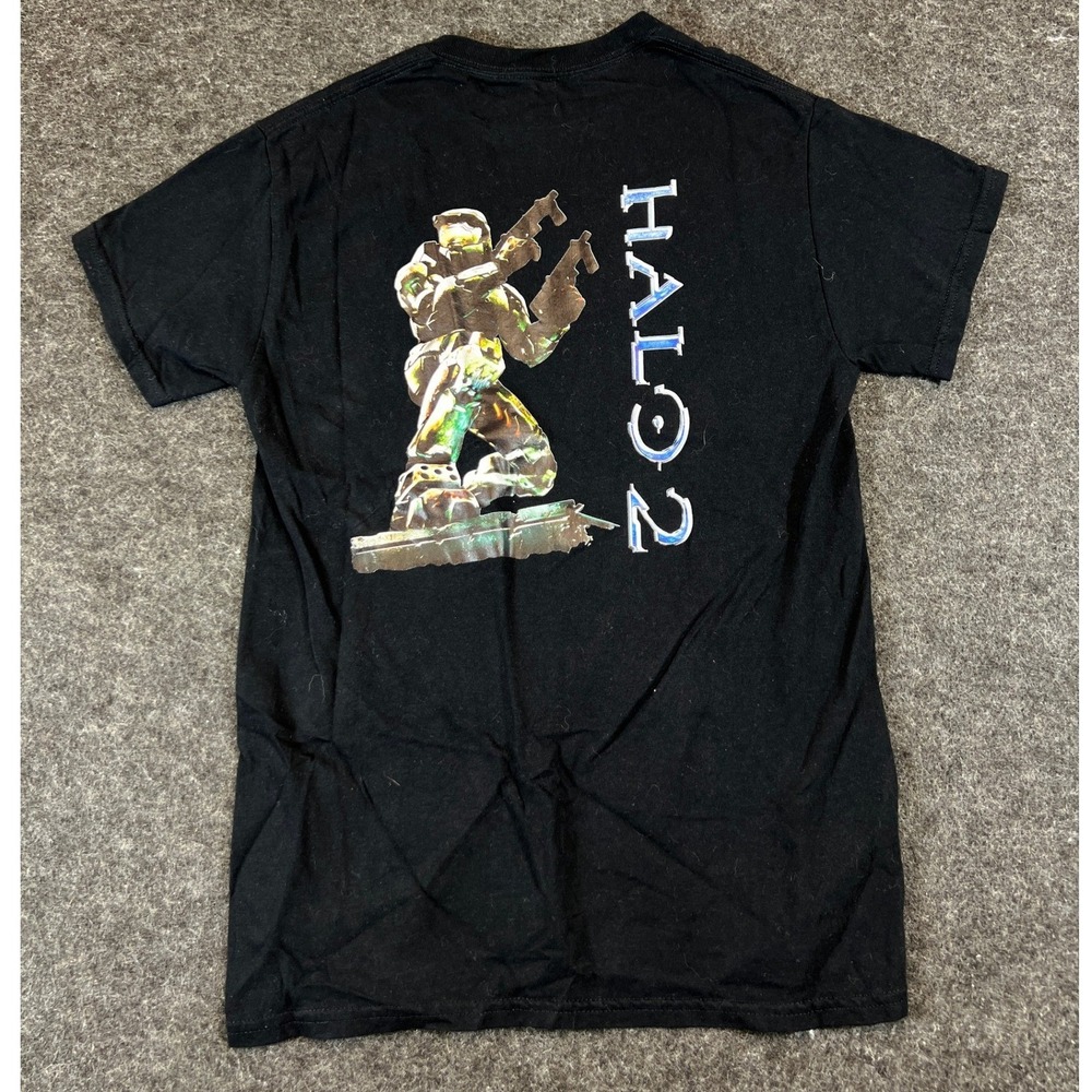 Halo 2 Master Chief Video Game Shirt Mens Small Black Graphic Tee Streetwear - Picture 5 of 8